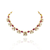 Aarna Moissanite Drops Necklace Red  - the Pashm